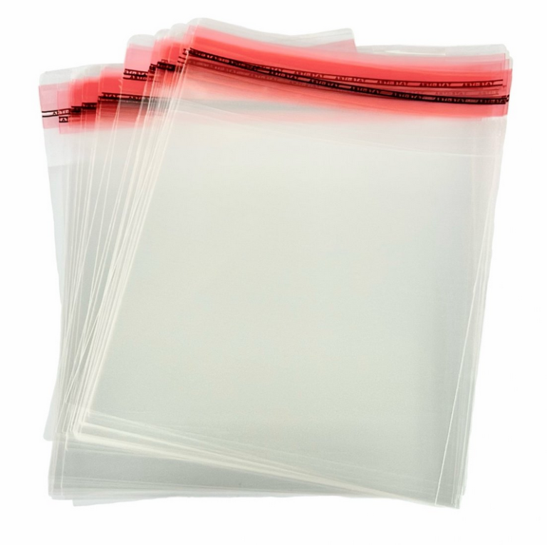 Woreczki celofanowe z taśmą klejącą 100x200mm 100 szt.