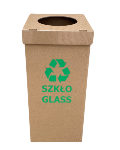 Kosz do segregacji śmieci z kartonu 120l - SZKŁO