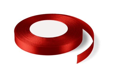Wstążka satynowa 1,2cm x 32m Czerwona