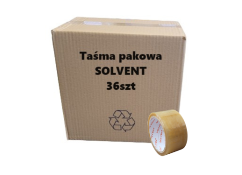 Taśma klejąca SOLVENT 48mmx60y Przezroczysta - Karton 36szt